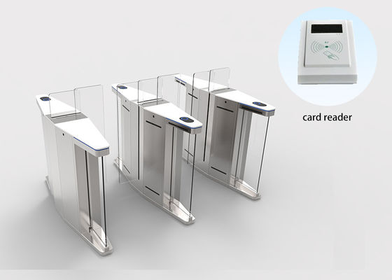 White Marble Access Control Servo Sliding Gate with Tempered Glass Baffle 1500*300*980